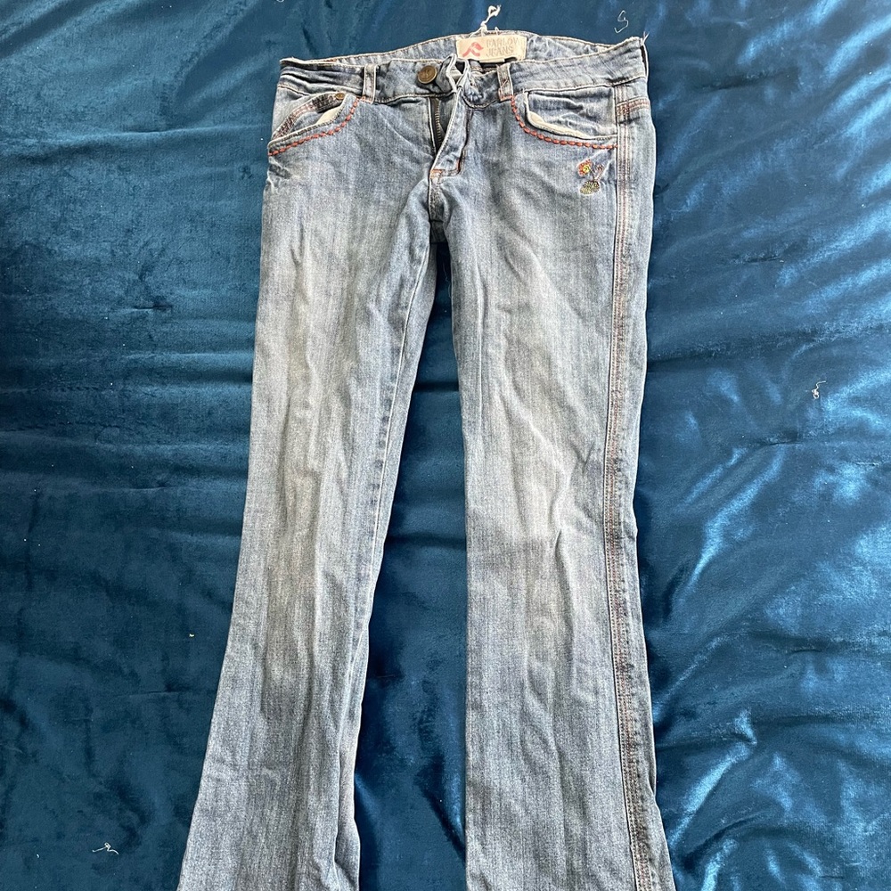 childrens rustic blue accented jeans